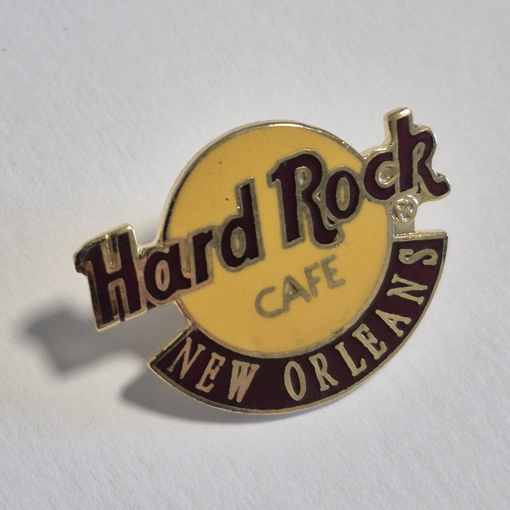 Hard Rock Cafe New Orleans Yellow and Dark Red / Maroon Lapel Pin